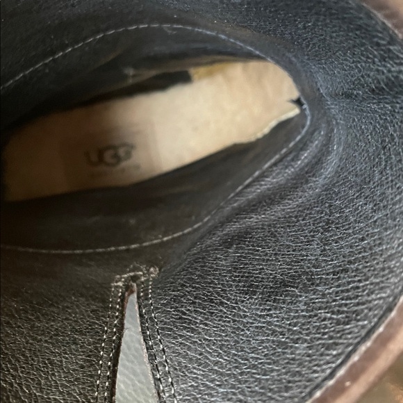 UGG Australia Frances Buckle Moto-Style Boots Women Size 7.5 Dark Brown Leather - Picture 13 of 14